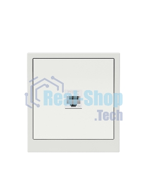 Компьютерная розетка RJ-45 без шторки, кат.5е одинарная, белый песок