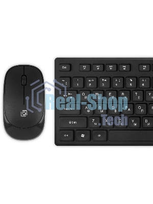 Комплект клавиатура+мышь Oklick S255W беспроводной, USB, 1200 DPI, чёрный
