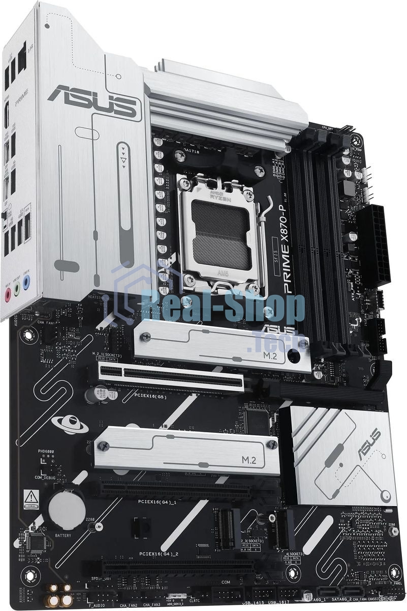 Материнская плата ASUS PRIME X870-P, AM5, AMD X870, 4xDDR5, 2xSATA, 4xM.2, 1xPCIe 5.0 x16, 2xPCIe 4.0 x1, 1xHDMI, 2xUSB-C, 1x 2.5Gb LAN, 4xUSB-A 3.2 Gen 1, 1xUSB-A 3.2 Gen 2, 4xUSB-A 2.0, 3x3.5 мм, 7.1, ATX