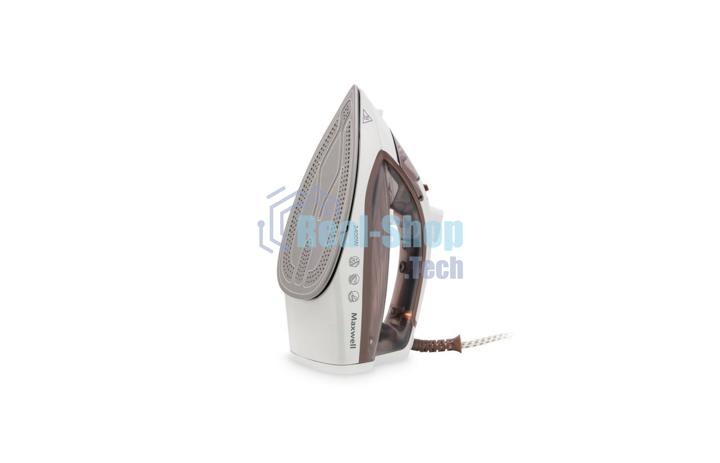 Утюг Maxwell MW-3047 белый/коричневый, 2400 Вт, 30 г/мин, 120 г/мин, 260 мл