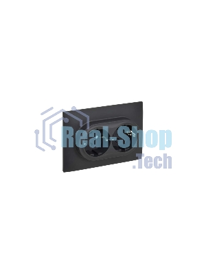 Розетка 2-м IEK SKANDY SK-R07G графит SK-R24-16-K53-F 16А с заземл. защ. штроки в сборе