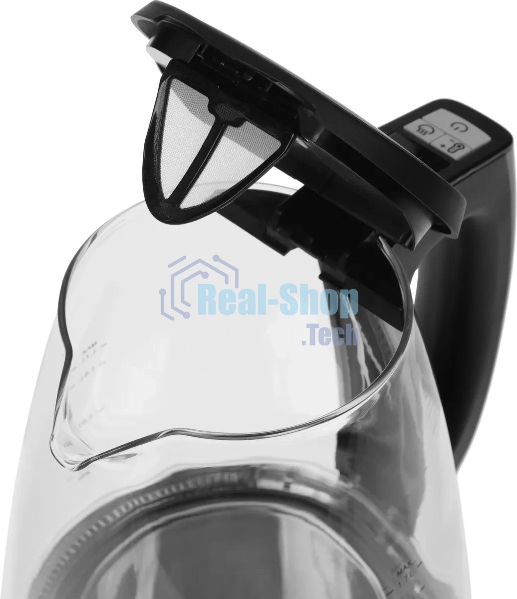 Чайник электрический Midea MK-8019, мощность 2200 Вт, объем 1.7 л, цифровой дисплей, регулировка температуры нагрева, 6 режимов нагрева, поддержание температуры, подсветка