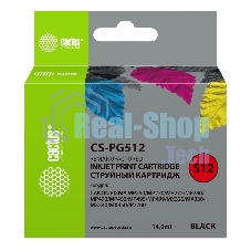 Картридж струйный Cactus CS-PG512 черный (14 мл) для Canon Pixma iP2700/MP240/MP250/MP260/MP270/MP272/MP280/MP480/MP490/MP492/MP495/MX320/MX330/MX340/MX350