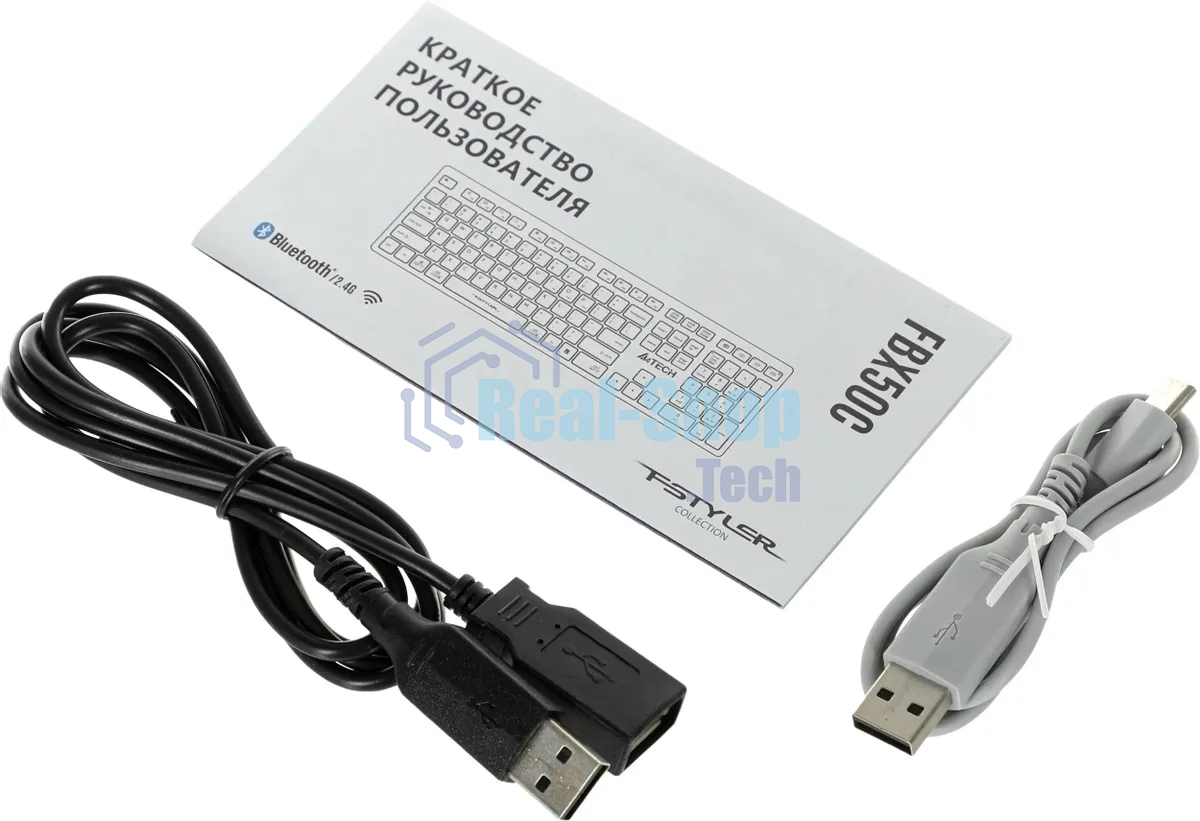 Клавиатура беспроводная A4Tech Fstyler FBX50C, USB, Bluetooth/Радиоканал, белый