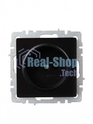 Розетка 1-местная IEK BRITE РС10-1-0-БрЧ (BR-R10-10-K02) без заземления, без защитных шторок, 10А, черный