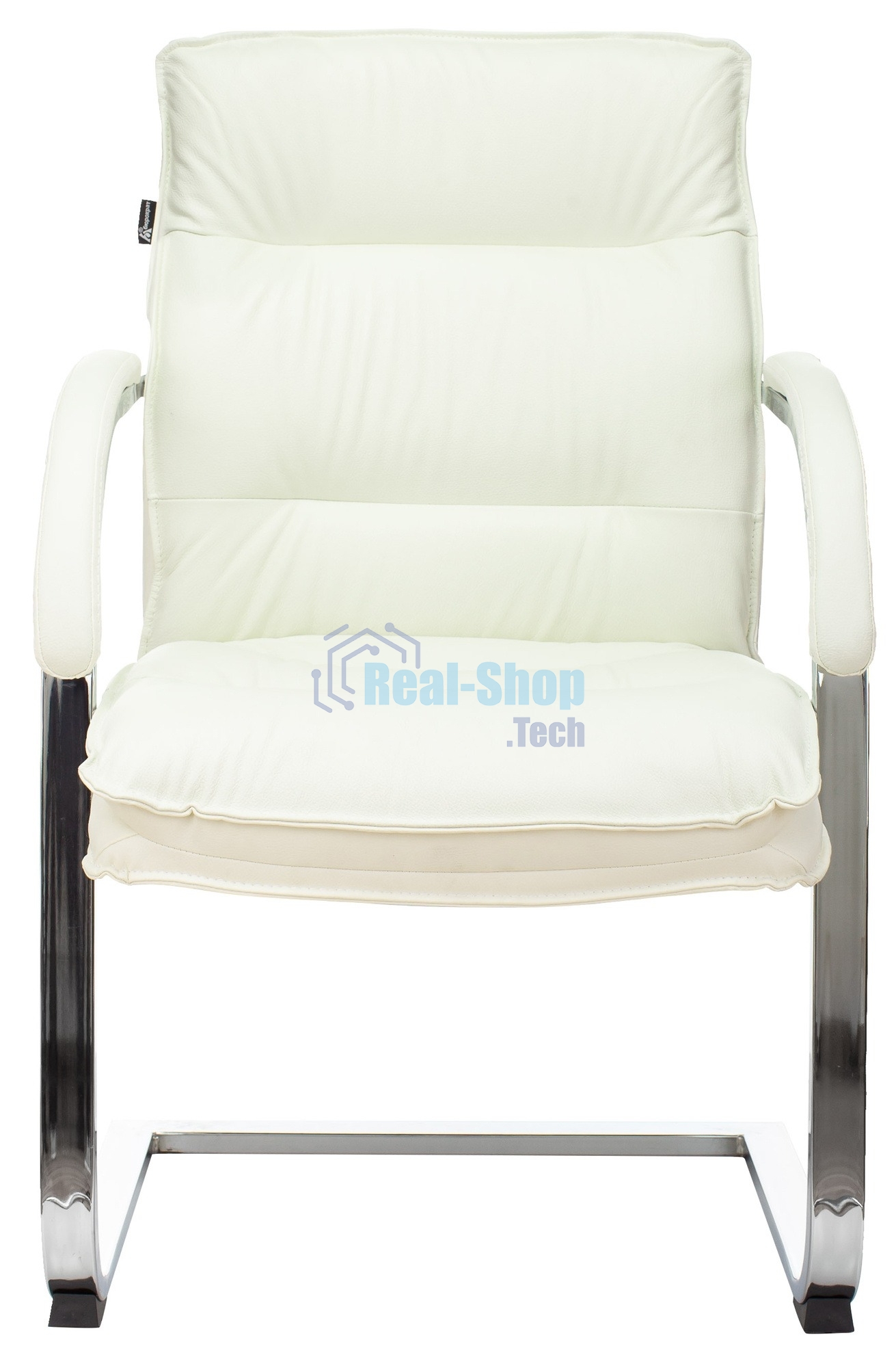 Кресло офисное Бюрократ T-9927SL-LOW-V слоновая кость, кожа, низк.спин. полозья, металл хром