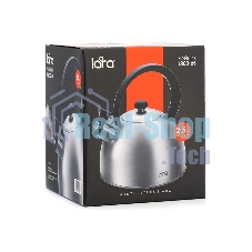 Чайник для плиты Lara LR00-65, нержавейка, матовый, 2,5 л, индукце капс дно, нейлон.ручка