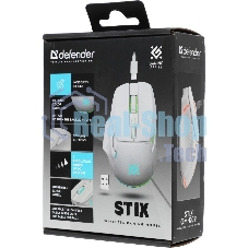 Мышь беспроводная Defender Stix GM-009 белый, 3200 dpi, радиоканал, USB, кнопки - 7