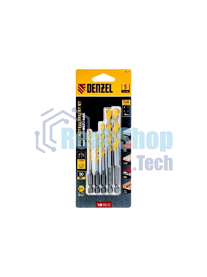 Набор сверл универсальных Denzel Multi cut, 4-10 мм, 5 шт
