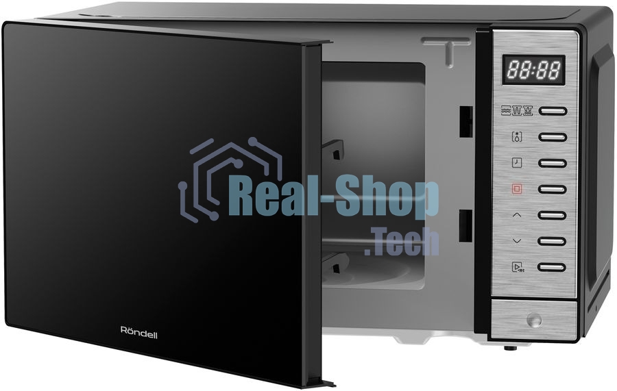 Микроволновая печь Rondell RDE-MW203 черный/серебристый, 20 л, 700 Вт, переключатели - кнопки