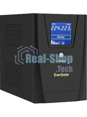 Источник бесперебойного питания ExeGate SpecialPro Smart LLB-1600.LCD.AVR.2SH.3C13 / 1600 ВА / 950 Вт / 3 x IEC 320 C13, 2 x CEE 7 (евророзетка)