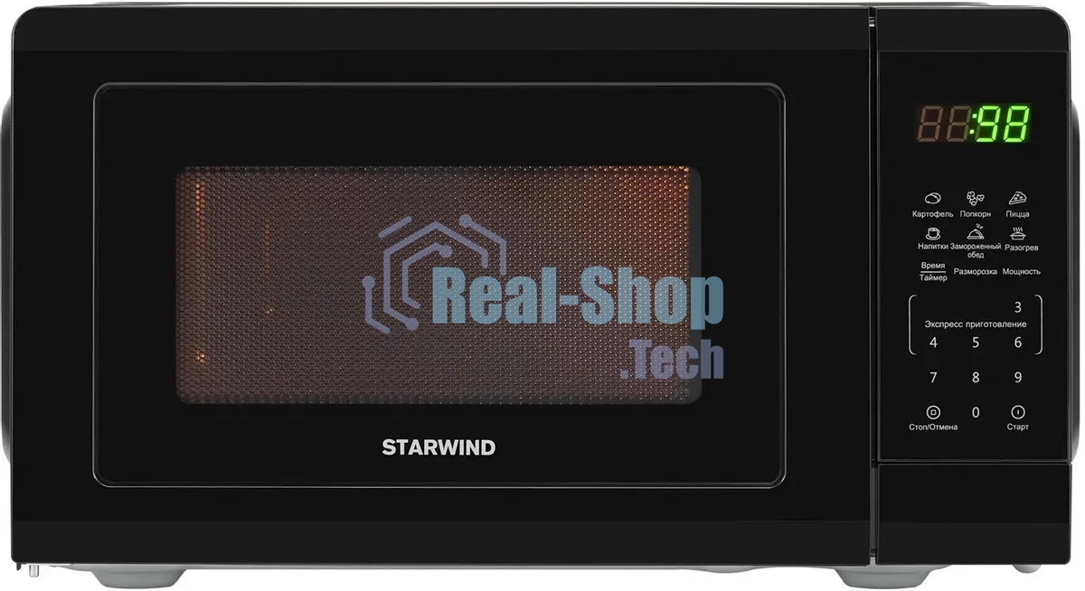 Микроволновая печь Starwind SMW4320 черный, 20 л, 700 Вт, переключатели - сенсор