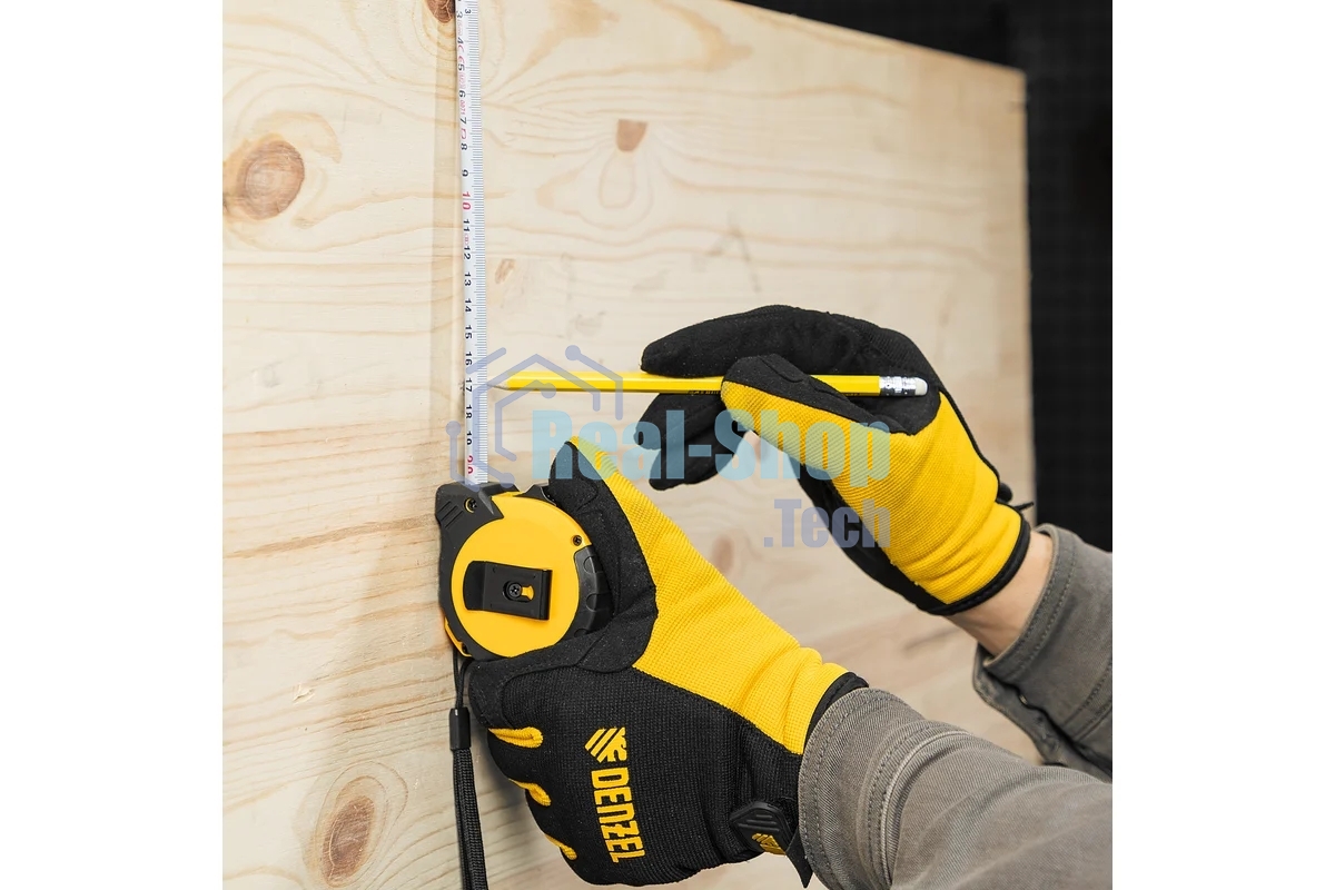 Рулетка 5м х 19мм, двухкомп. корпус, кнопка-пауза Denzel