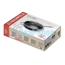 Глубокая сковорода Maunfeld HOWARD MDP30LCL15 из облегченного чугуна со стеклянной крышкой, 30 см