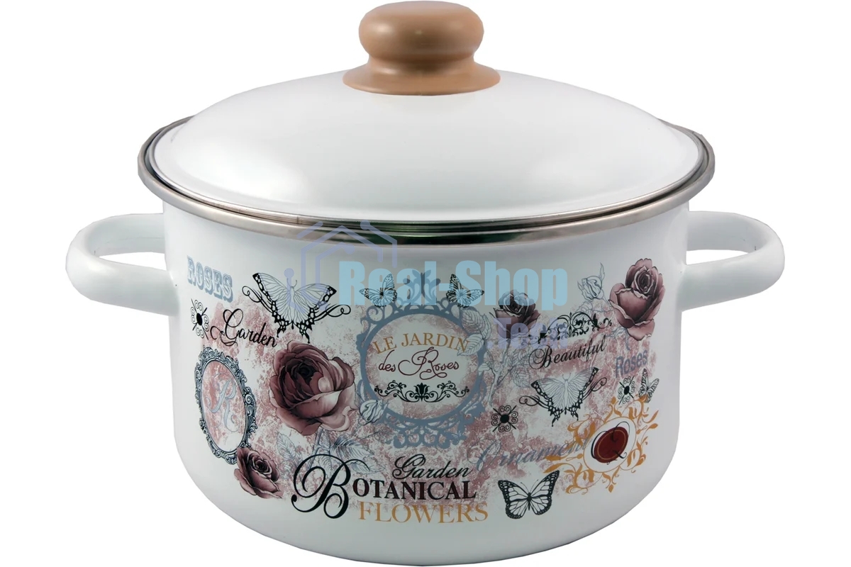 Кастрюля Appetite 1RD161М Roses эмалированная сталь 2 л 60070377