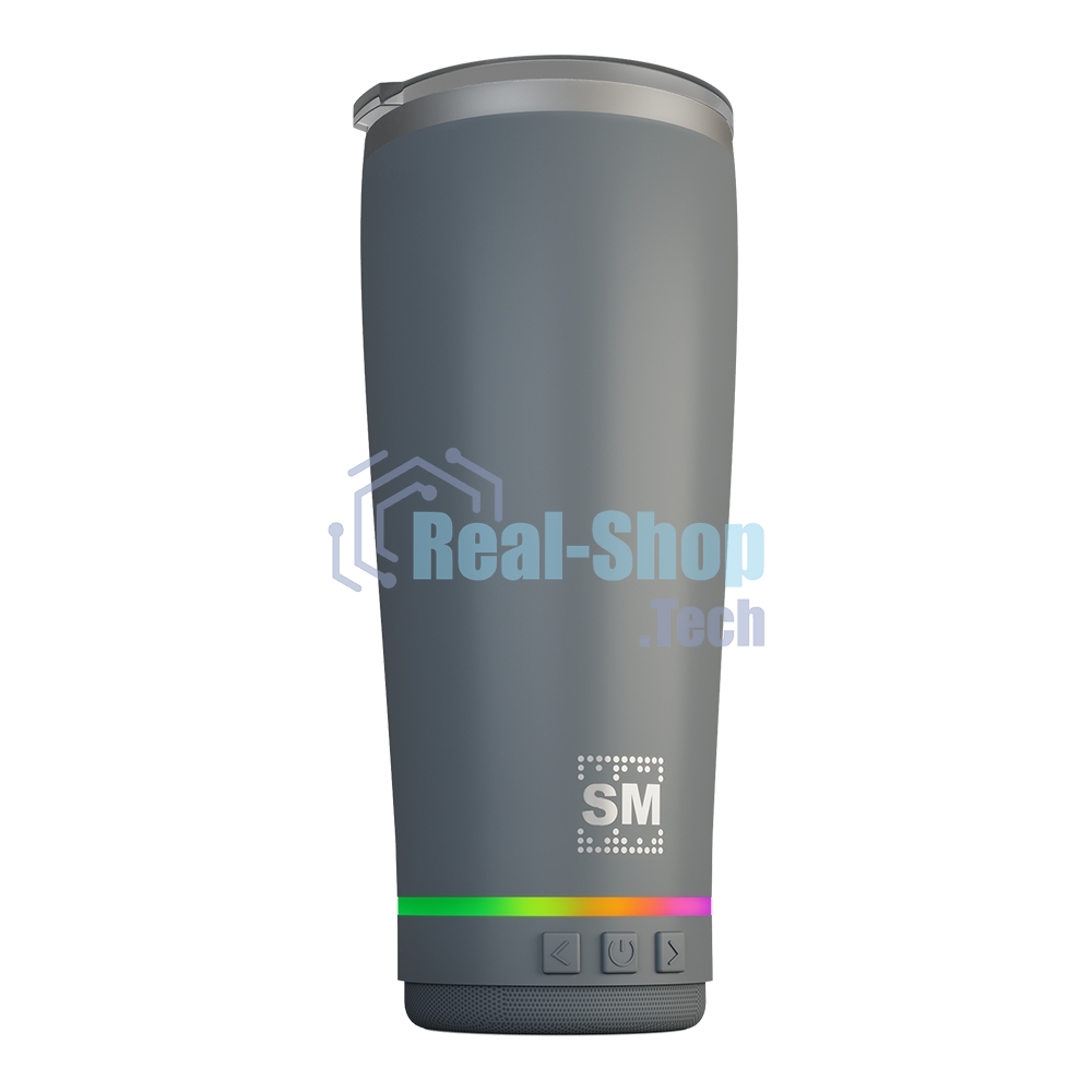 Термокружка с портативной колонкой SOUNDMAX SM-TC001(серый)