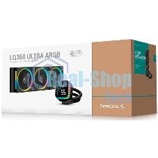 Система жидкостного охлаждения Deepcool LQ360 Ultra ARGb Soc-AM5/AM4/1200/1700/1851 черный 4-pin 38.71dB Al LCD 350W 1840gr Ret (R-LQ360-BKASMC-G-1)