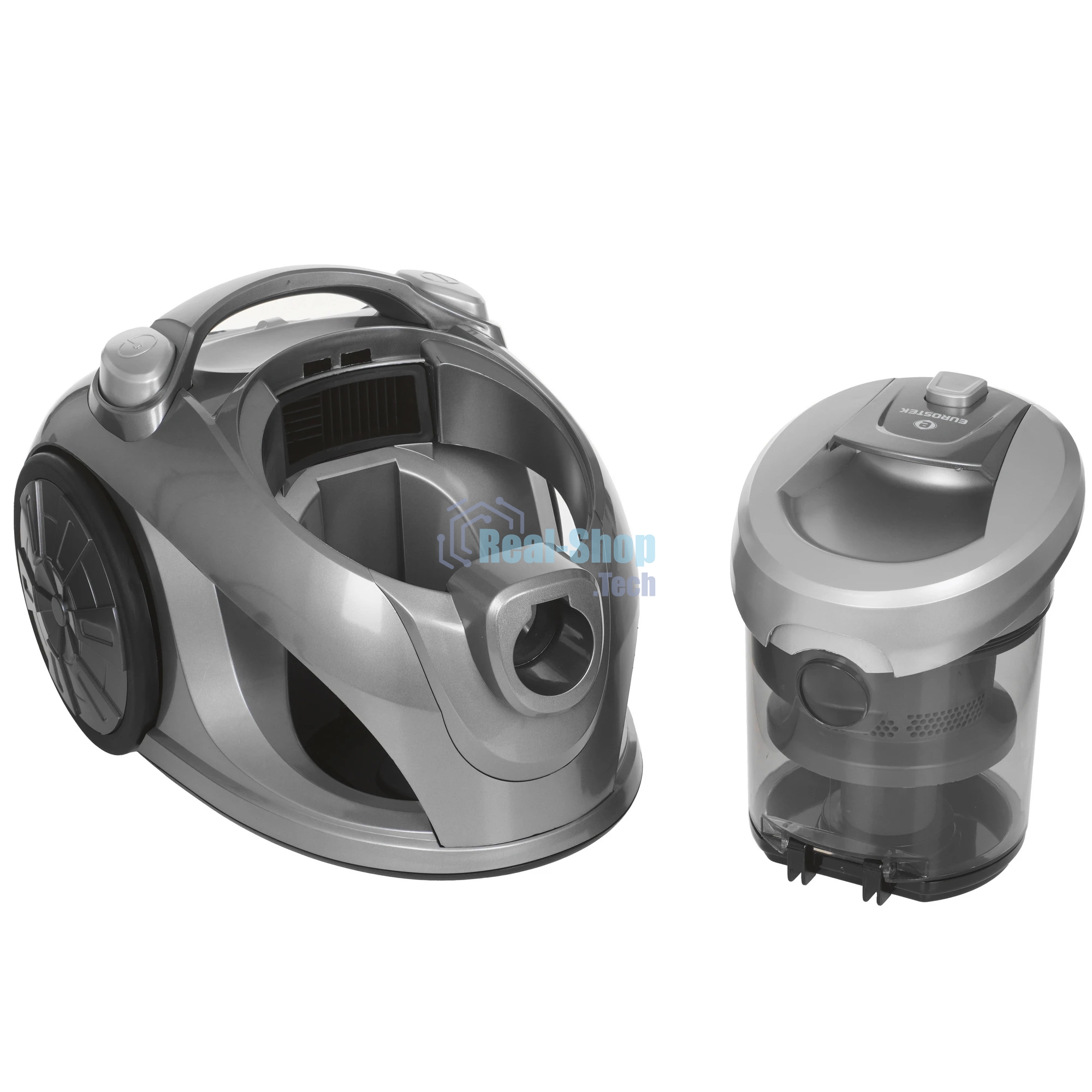 Пылесос Eurostek EVC-3011 серебристый/серый, 400/2600 Вт, уборка сухая, пылесборник контейнер 2.5 л