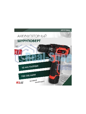 Дрель-шуруповерт KLECO KE2213NM, 12 В, 0 Ач, 19 Нм, щеточный
