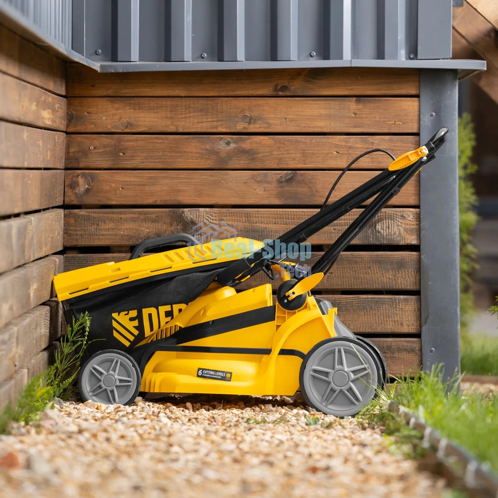 Газонокосилка электрическая Denzel GMC-1800, шир. 38см, 1800 Вт, 6 уров., травосб. 35 л