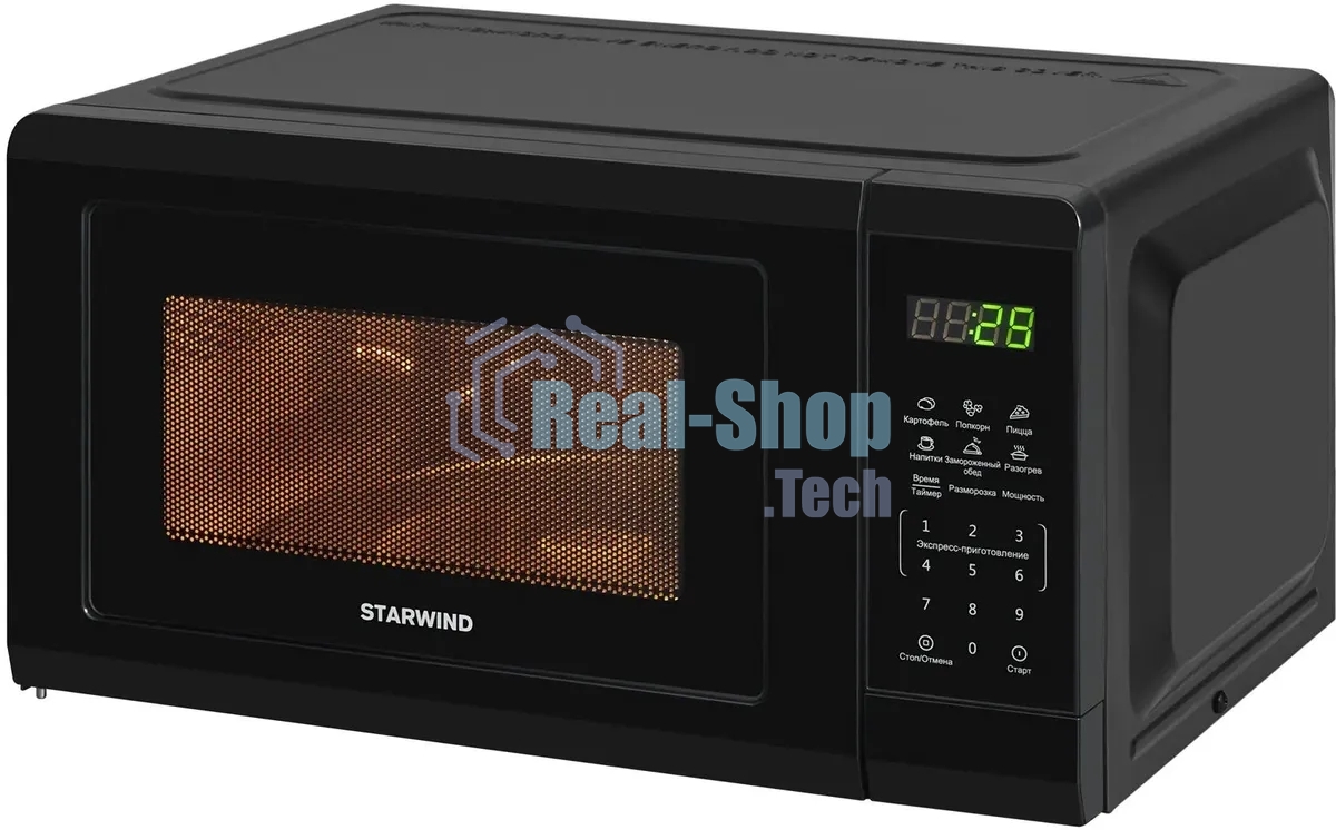 Микроволновая печь Starwind SMW4320 черный, 20 л, 700 Вт, переключатели - сенсор