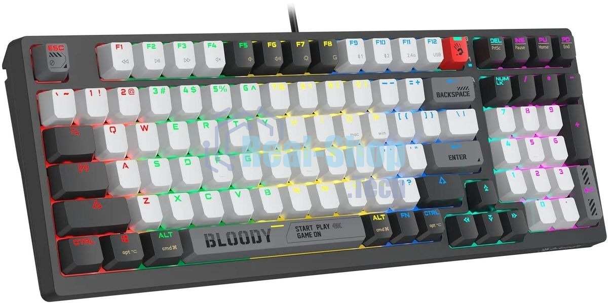 Клавиатура беспроводная механическая A4Tech Bloody WS98 USB черный/серый (WS98)