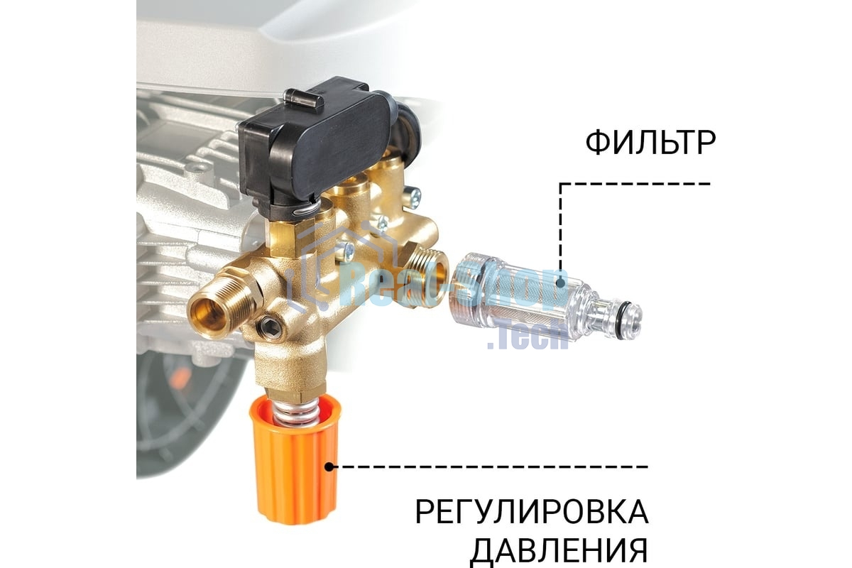 Мойка высокого давления Bort KEX-2800 2500 Вт, максимальное давление 125 бар, рабочее давление 105 бар, 12 л/мин, 23 кг, набор аксессуаров 10шт