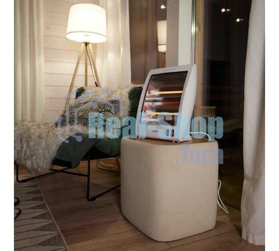 Обогреватель инфракрасный Rexant 60-0058, белый, кварцевый, 800 Вт, 14 м2, настольный