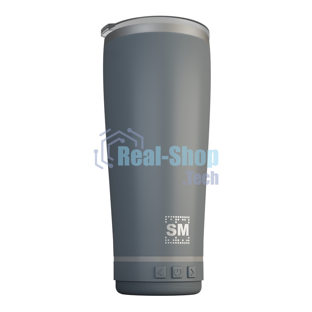 Термокружка с портативной колонкой SOUNDMAX SM-TC001(серый)