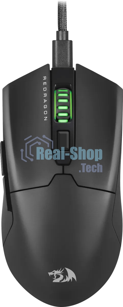Мышь проводная игровая REDRAGON FYZU черная (USB, Pixart P3395, Huano, 6 кн., 26000 Dpi, RGb подсветка)