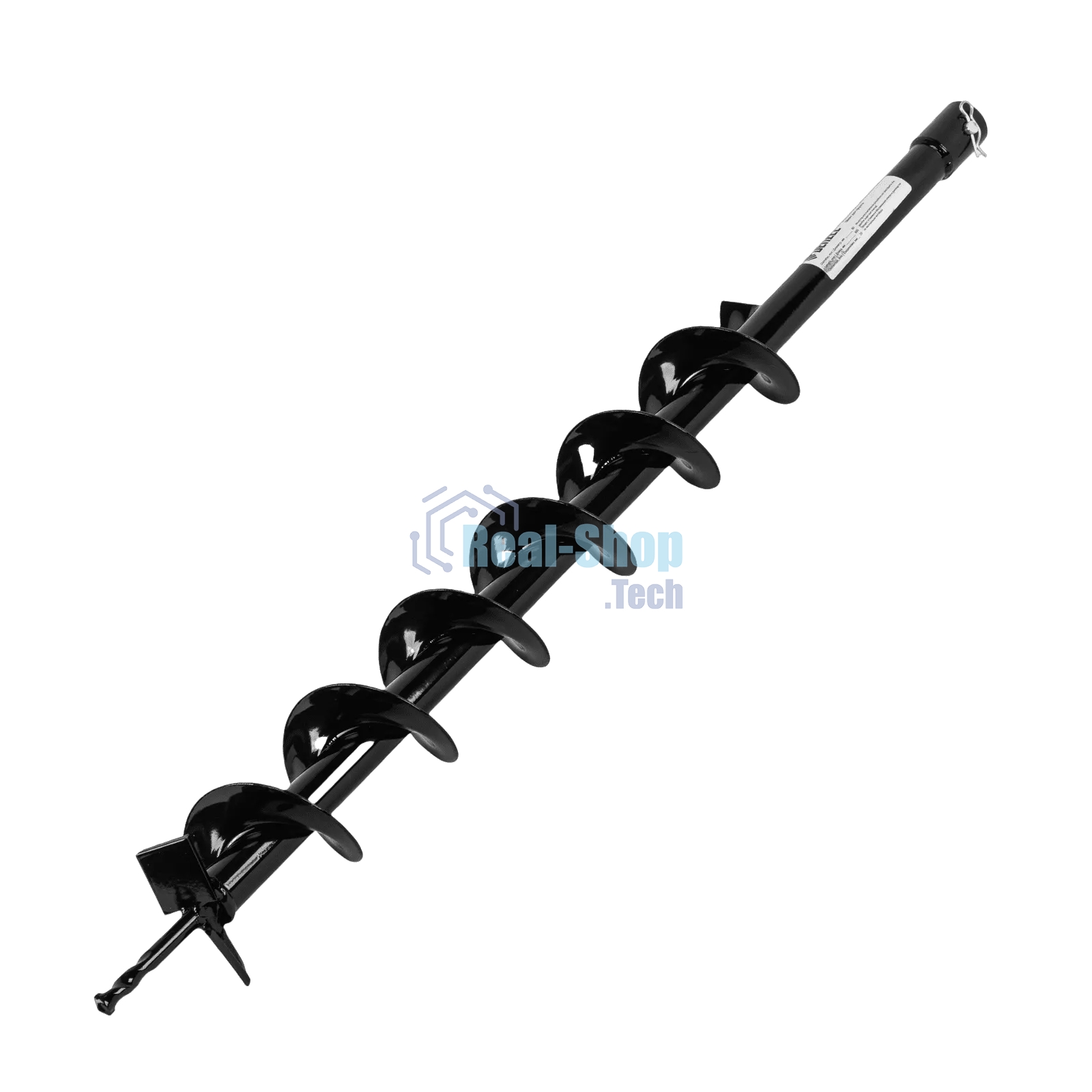 Шнек для грунта Denzel E-80, диаметр 80 мм, длина 800 мм, соединение 20 мм, несъемный нож