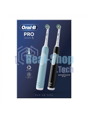 Набор электрических зубных щеток Oral-B Pro Series 1 бирюзовый/черный