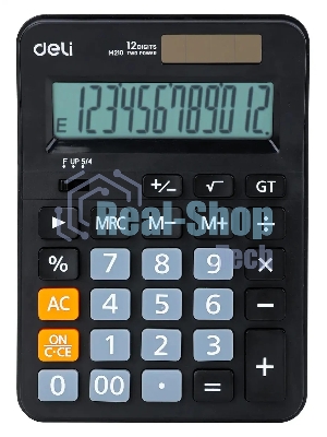 Калькулятор настольный Deli EM210 черный 12-разр.