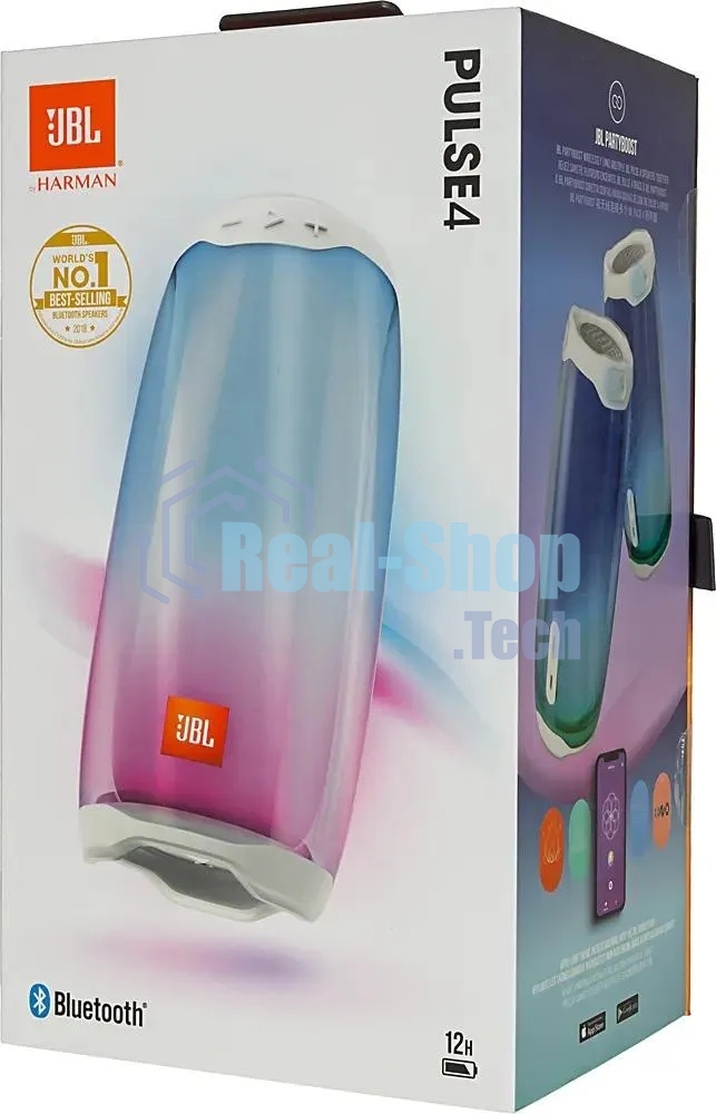 Портативная колонка JBL Pulse 4 белый 20W 1.0 BT 10м (JBLPULSE4WHTAM)