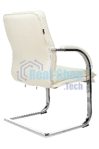 Кресло офисное Бюрократ T-9927SL-LOW-V слоновая кость, кожа, низк.спин. полозья, металл хром