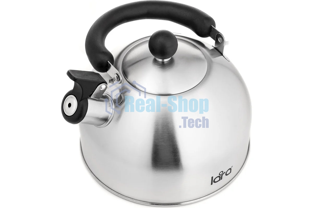 Чайник для плиты Lara LR00-65, нержавейка, матовый, 2,5 л, индукце капс дно, нейлон.ручка