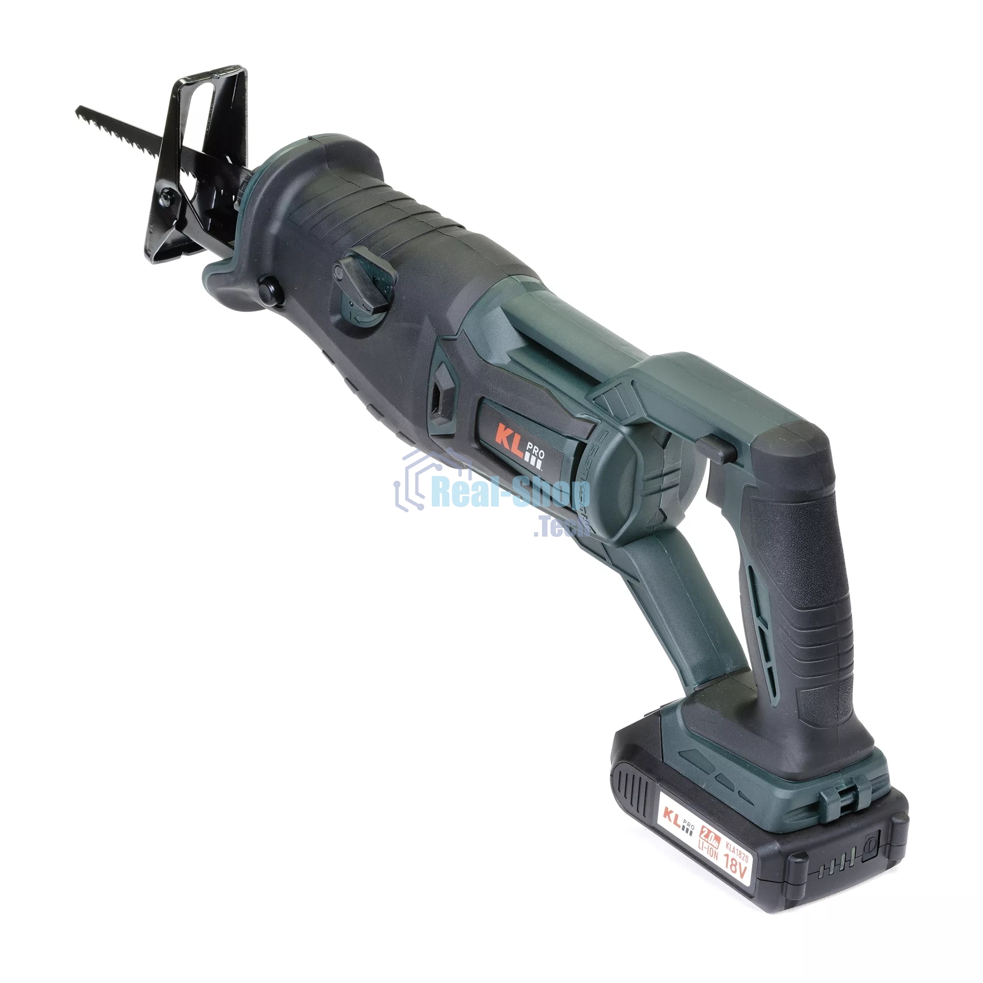 Профессиональная пила сабельная бесщеточная KLPRO KLTKT18B-20 (18 В, Li-ion-2шт, 2.0А·ч, полотна дерево/металл, ЗУ, сумка)