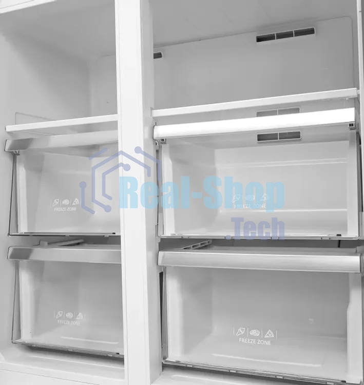 Холодильник LEX LCD450GlGID золотистый трехкамерный 288/129л морозилка снизу, No Frost, Side-by-Side