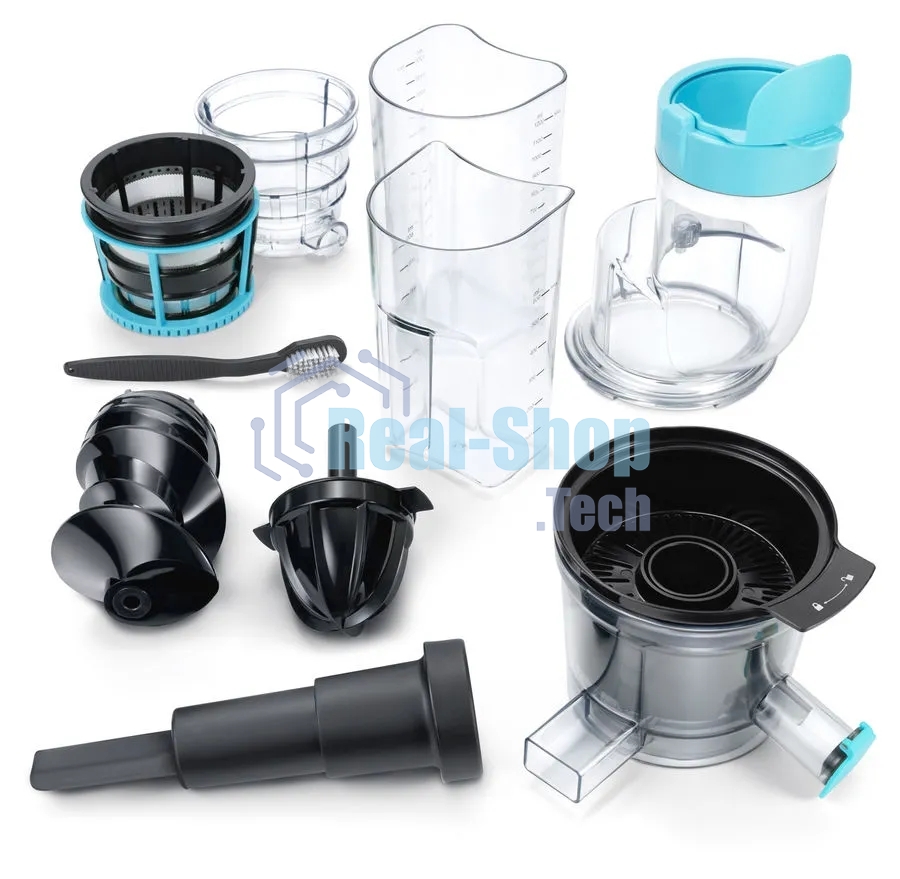 Соковыжималка шнековая Hyundai HY-JS6534 300Вт рез.сок.:600мл. светло-синий