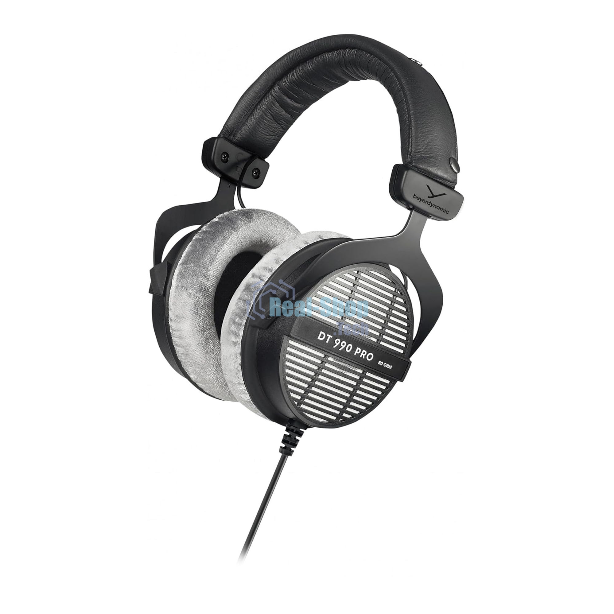 Проводные наушники Beyerdynamic DT 990 PRO 80 OHMS черный/серый, полноразмерные, открытая конструкция, велюровые амбушюры