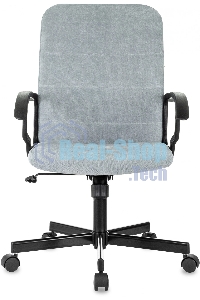 Кресло офисное Бюрократ Triest Fabric серо-голубой Light-28 крестов. металл черный