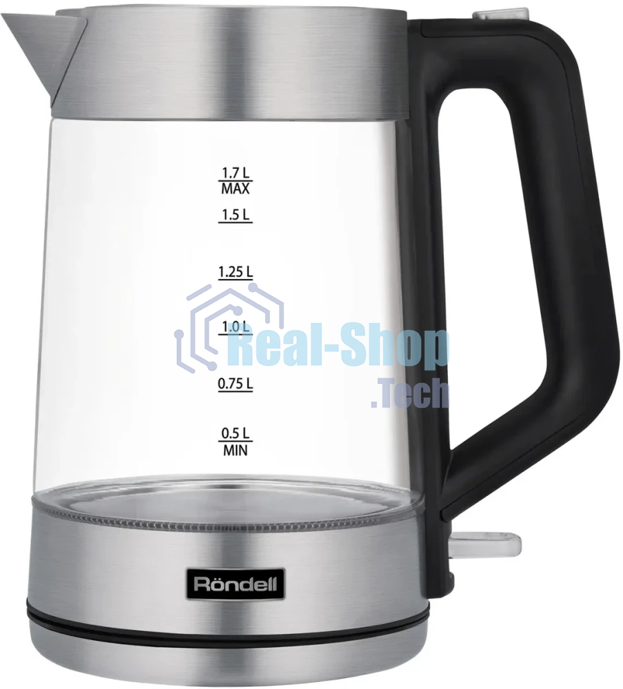 Чайник электрический Rondell RDE-1008 1.7л. 2200Вт прозрачный корпус: стекло