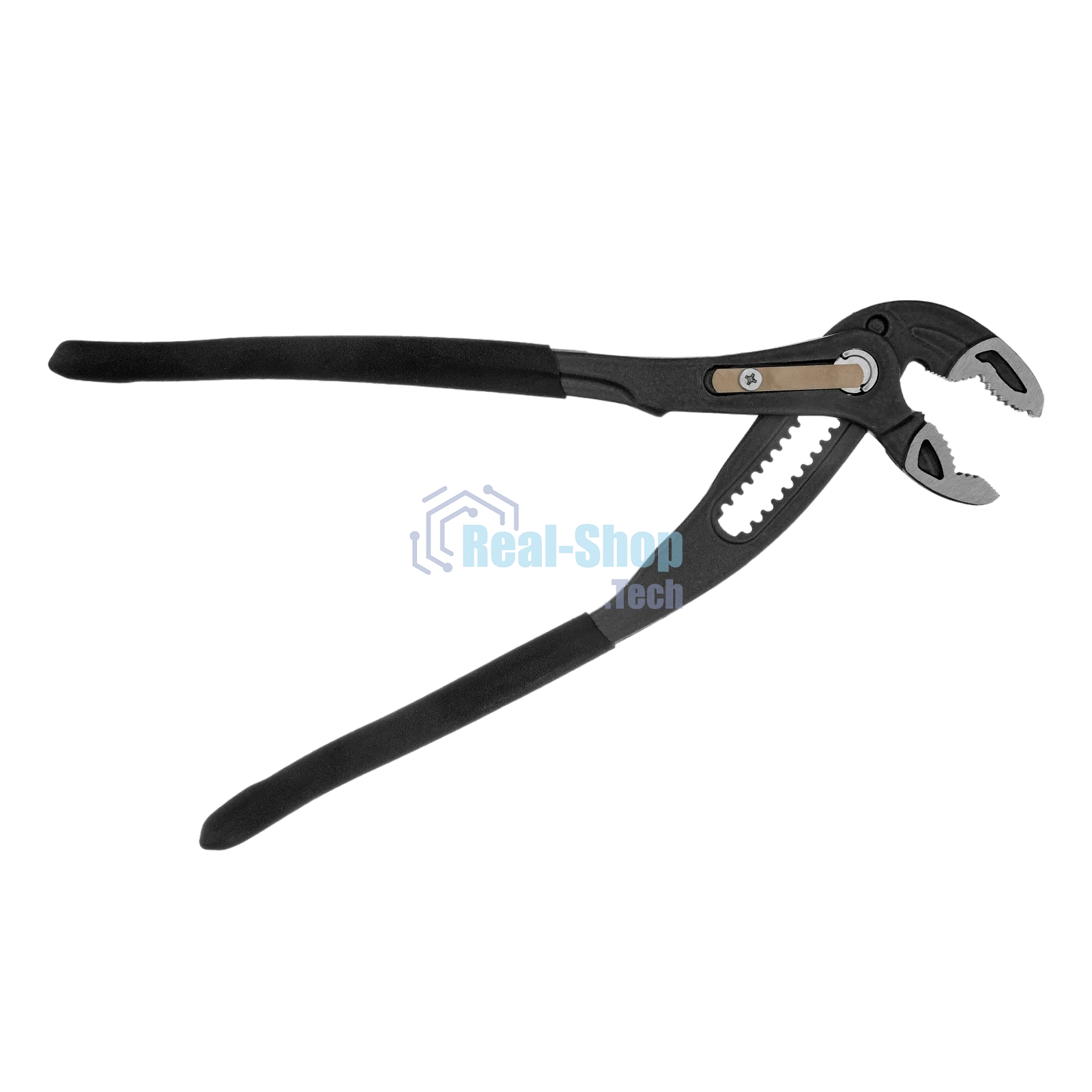 Клещи переставные Denzel кнопочный механизм, обливные рукоятки, 250 мм