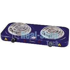 Плита настольная электрическая Homestar HS-1105 сапфир, 2 кВт, ТЭН, конфорки - 2, эмаль, поворотные переключатели
