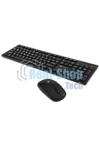 Комплект клавиатура + мышь Оклик S255W клав:черный мышь:черный USB беспроводная Multimedia (1909361)