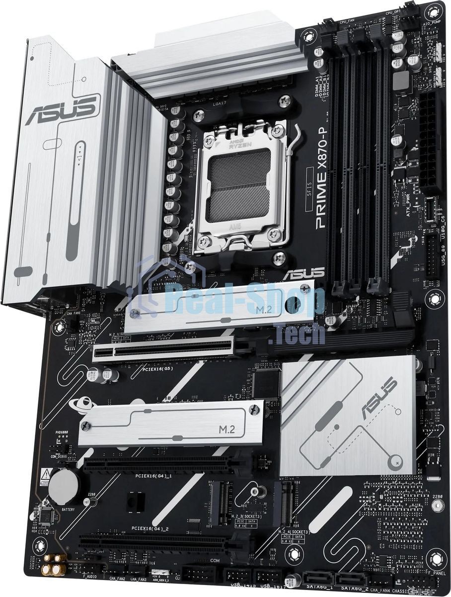 Материнская плата ASUS PRIME X870-P, AM5, AMD X870, 4xDDR5, 2xSATA, 4xM.2, 1xPCIe 5.0 x16, 2xPCIe 4.0 x1, 1xHDMI, 2xUSB-C, 1x 2.5Gb LAN, 4xUSB-A 3.2 Gen 1, 1xUSB-A 3.2 Gen 2, 4xUSB-A 2.0, 3x3.5 мм, 7.1, ATX