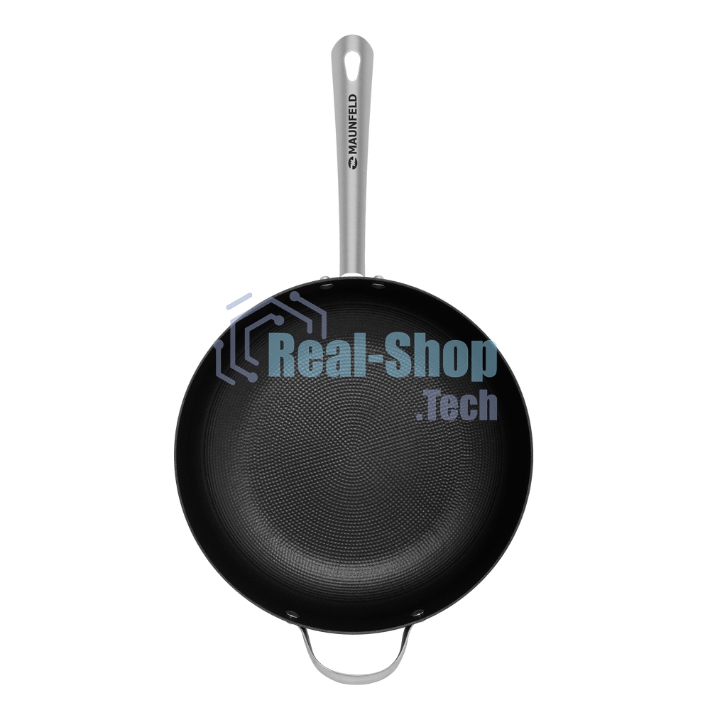Глубокая сковорода Maunfeld HOWARD MDP30LCL15 из облегченного чугуна со стеклянной крышкой, 30 см