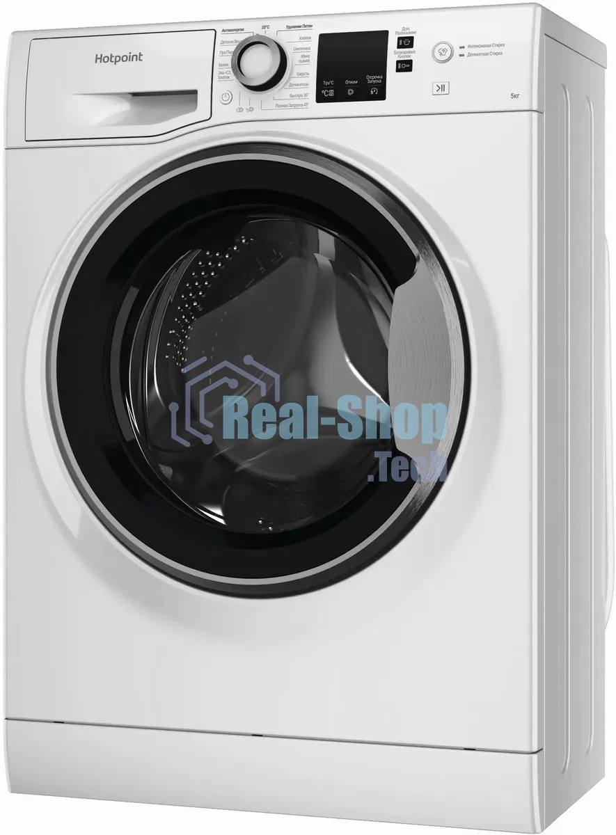 Стиральная машина Hotpoint NUS 5015 S RU белый, загр.фронтальная, макс.: 5 кг, 1000 об/мин, класс: А