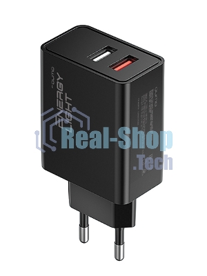 Сетевое зарядное устройство Qumo Energy light (Charger 0054) 18W, 2USB (USB 2.4A + QC3.0)
