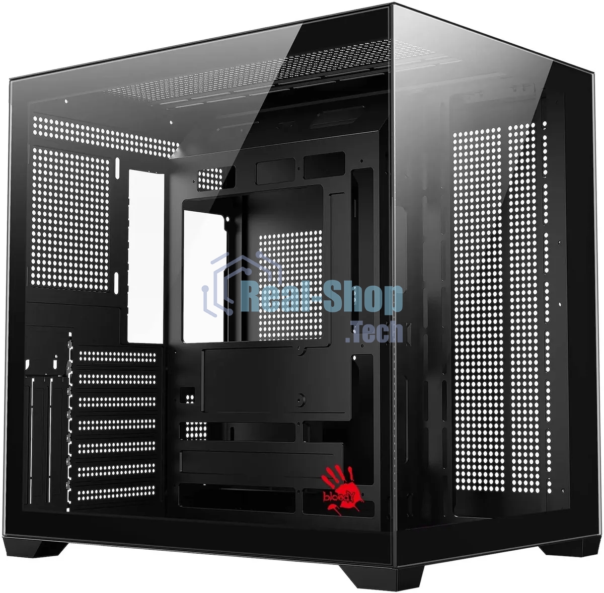 Компьютерный корпус Bloody CC-122 черный без БП ATX 10x120мм 1xUSB2.0 1xUSB3.0 audio